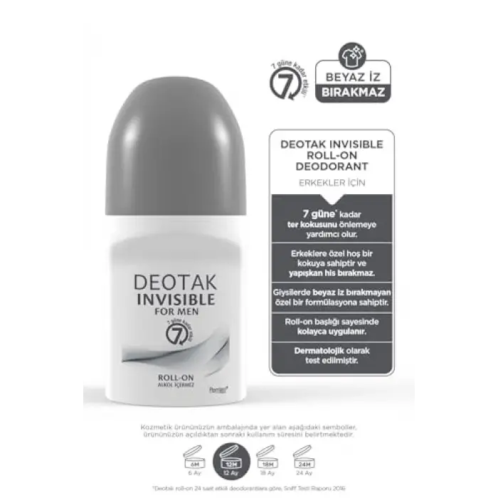 Invisible Erkek7 Güne Kadar Etkili Roll-On Deodorant 35 ml