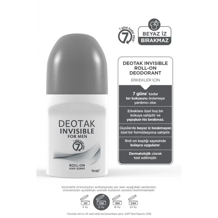 Invisible Erkek7 Güne Kadar Etkili Roll-On Deodorant 35 ml