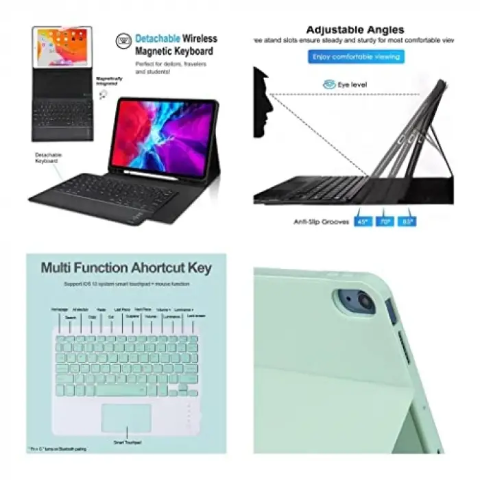 iPad Pro 12.9 6. 5. 4. 3. Nesil Kablosuz Klavyeli Case Mobax