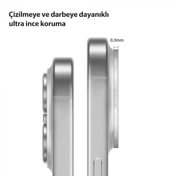 iPhone 17 Pro Max Şeffaf Kamera Lens Koruyucu, 9H Sert Temperli Cam