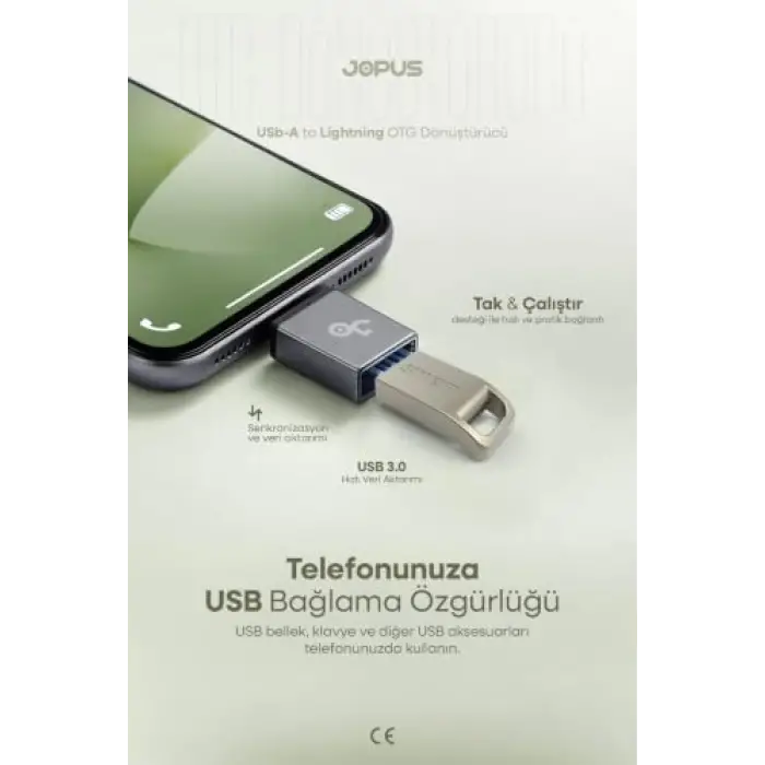 iPhone Lightning - USB 3.0 OTG Veri Aktarım Adaptörü TYCF36F1826AAB02AE4964A00