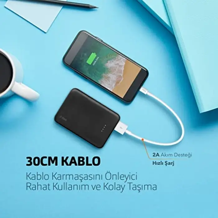iPhone uyumlu 30 cm şarj kablosu, beyaz, 2DK7512B