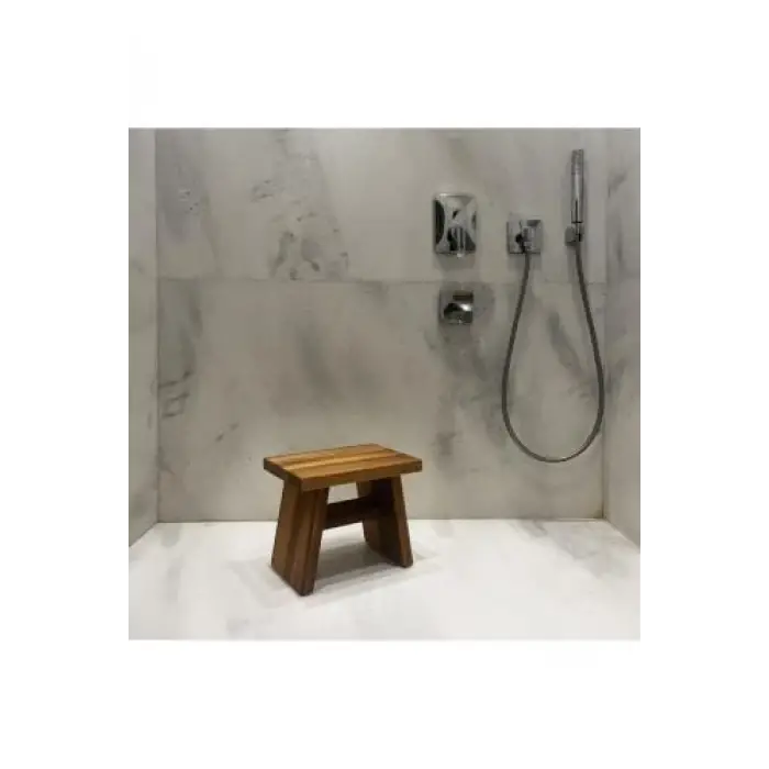 Iroko Ahşap Banyo Taburesi Oturak Step Tool (L)