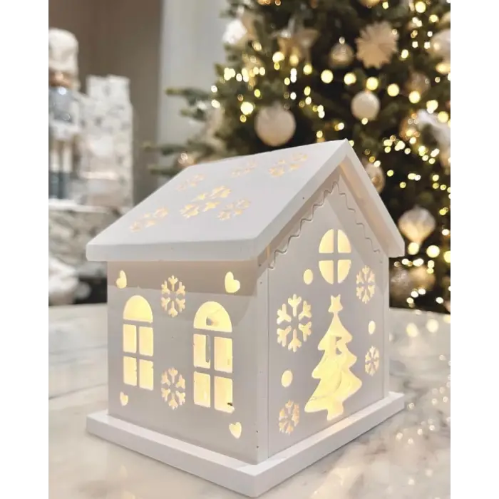 Işıltılı Dekoratif Tealight veya LED Tutucu Ev Modeli