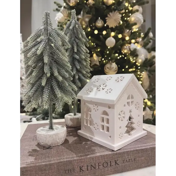 Işıltılı Dekoratif Tealight veya LED Tutucu Ev Modeli