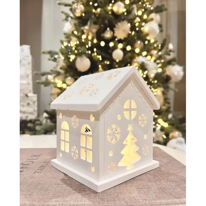 Işıltılı Dekoratif Tealight veya LED Tutucu Ev Modeli