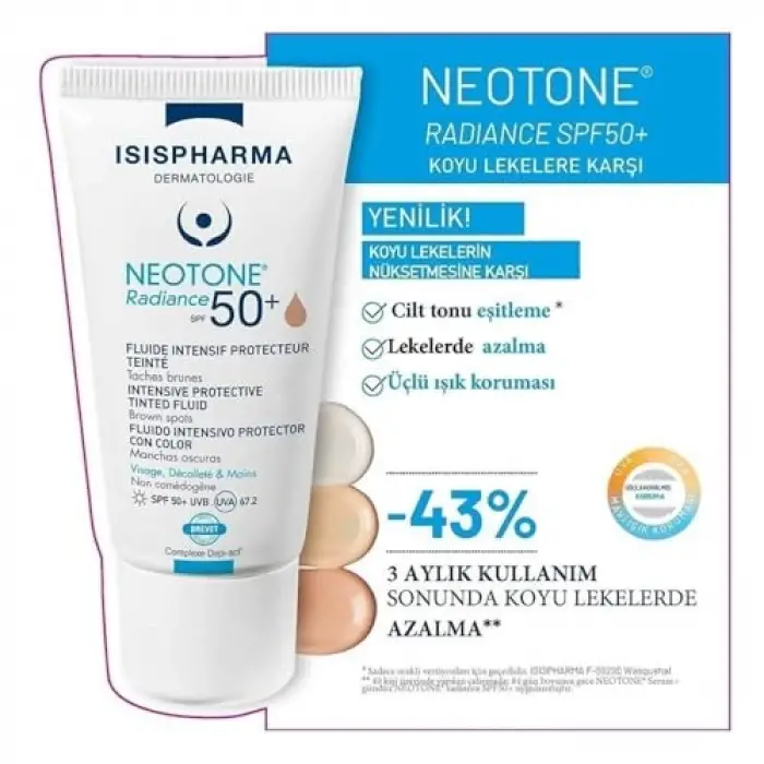 Isis Pharma Neotone Radiance Spf50+ Medium Tinted 30 Ml
