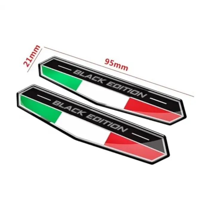 İtalya Bayraklı Black Edition 3D Sticker
