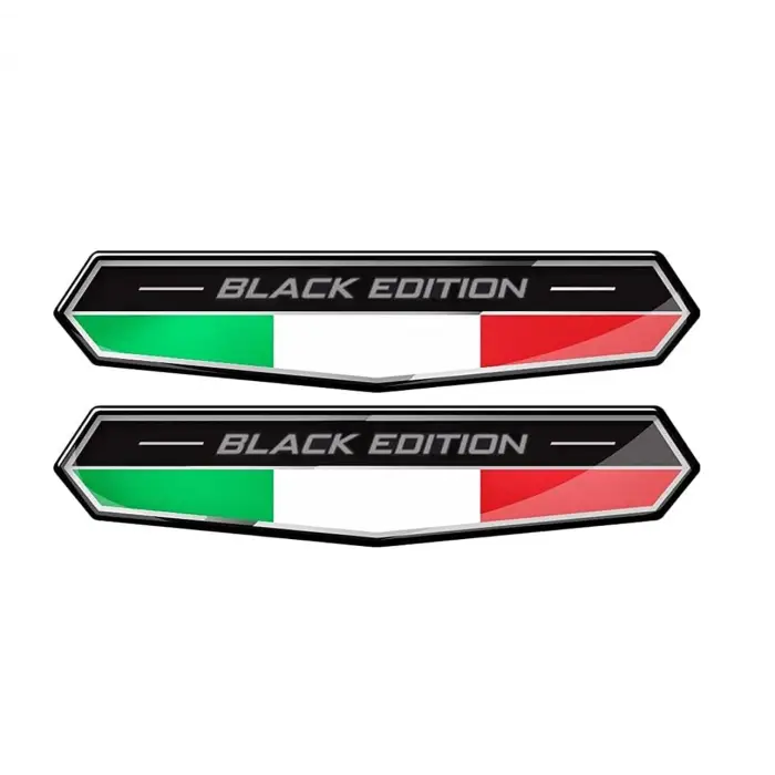 İtalya Bayraklı Black Edition 3D Sticker