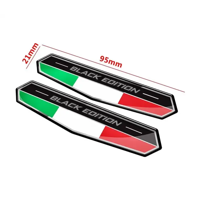 İtalya Bayraklı Black Edition 3D Sticker