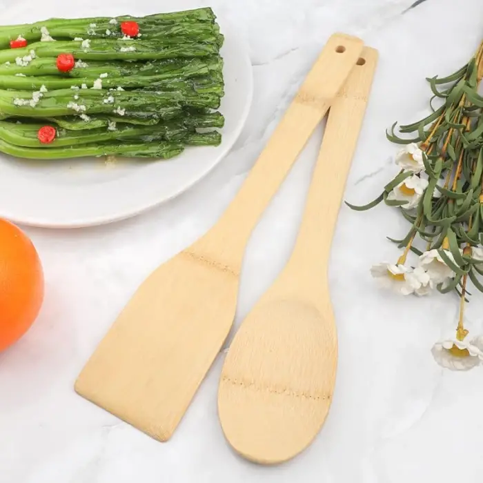 Ivory BMB-110 Ahşap Bambu Kaşık ve Spatula Seti 4 Parça