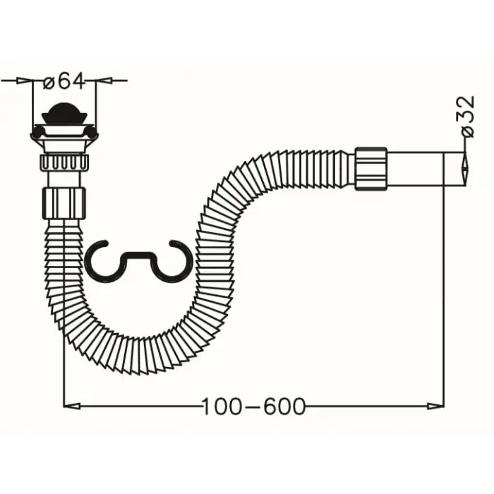 Japar Körüklü Lavabo ve Eviye Sifonu 32 mm 50603