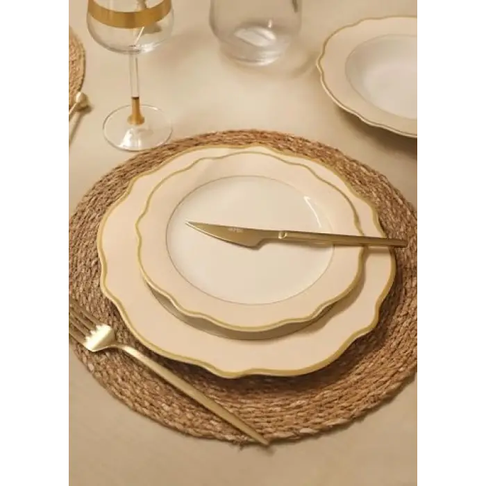 Jaswely Pasta Tabağı 6 Parça Krem 21 Cm