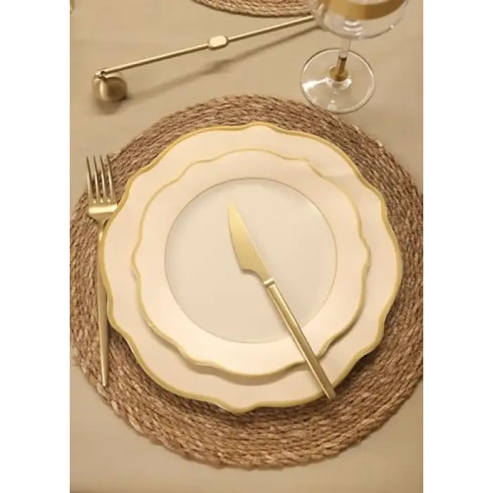 Jaswely Pasta Tabağı 6 Parça Krem 21 Cm