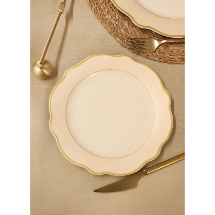Jaswely pasta tabağı, 6 parça, krem, 21 cm