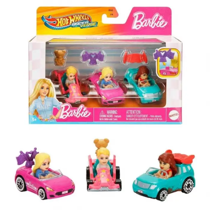 JDG45 Racerverse Barbie 3lü Oyuncak Araba