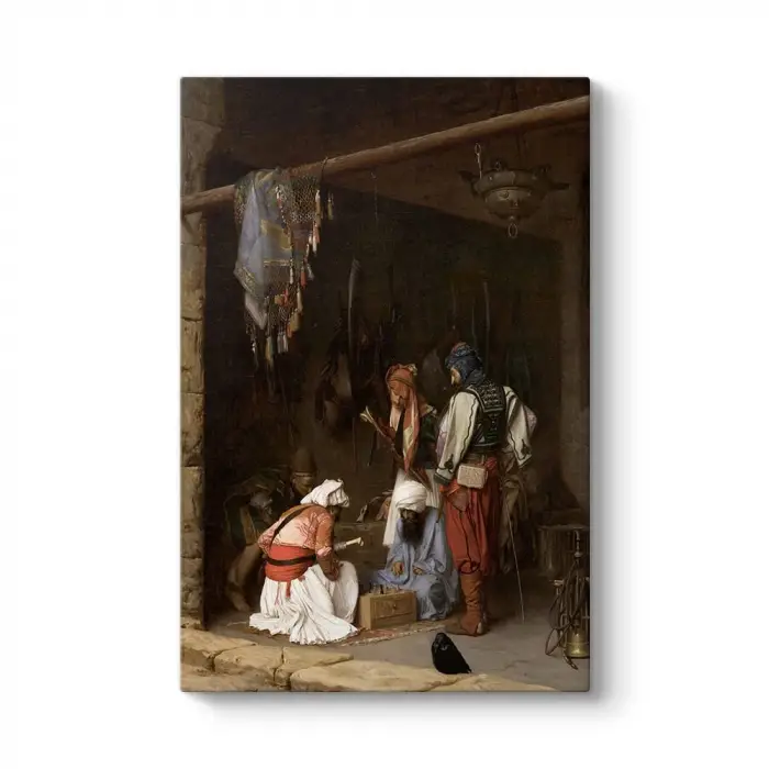 Jean Leon Gerome Satranç Oynayan Başıbozuk Askerleri Tablosu, 60 x 90