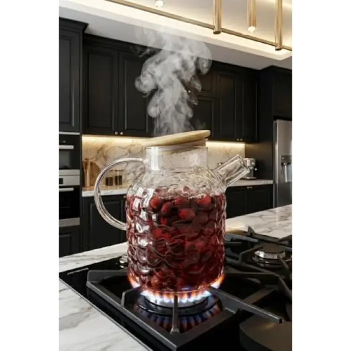 Juliet - Bambu Kapaklı Cam Demlik 1800ml