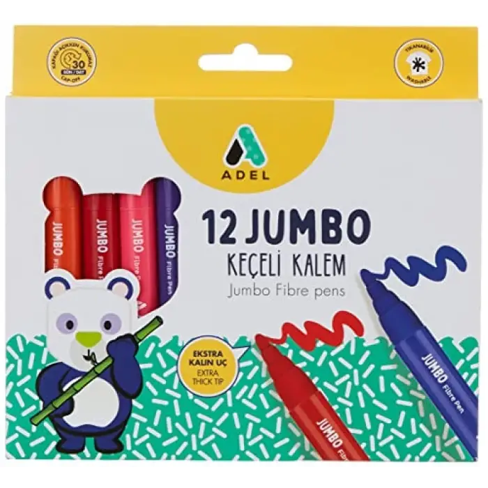 Jumbo Keçeli Kalem, 12 renk