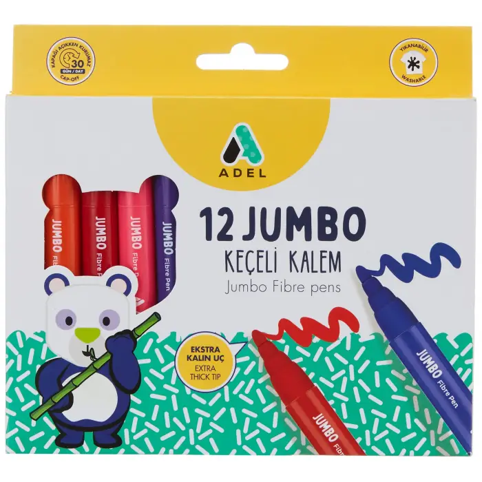 Jumbo Keçeli Kalem, 12 renk