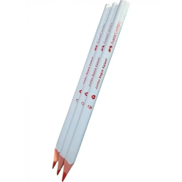 Jumbo Üçgen Başlık Kalemi, Kırmızı, 3lü Set