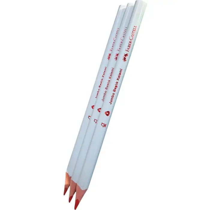 Jumbo Üçgen Başlık Kalemi, Kırmızı, 3lü Set