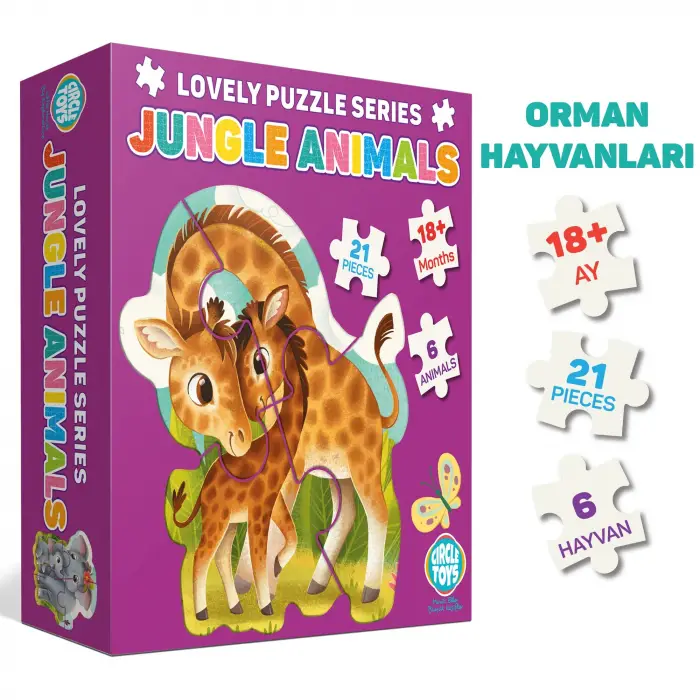 Jungle Animals Hayvanlar Temalı Lovely Puzzle