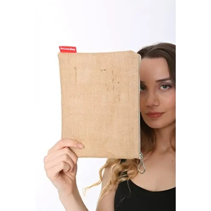 Jüt Clutch Bez Çanta