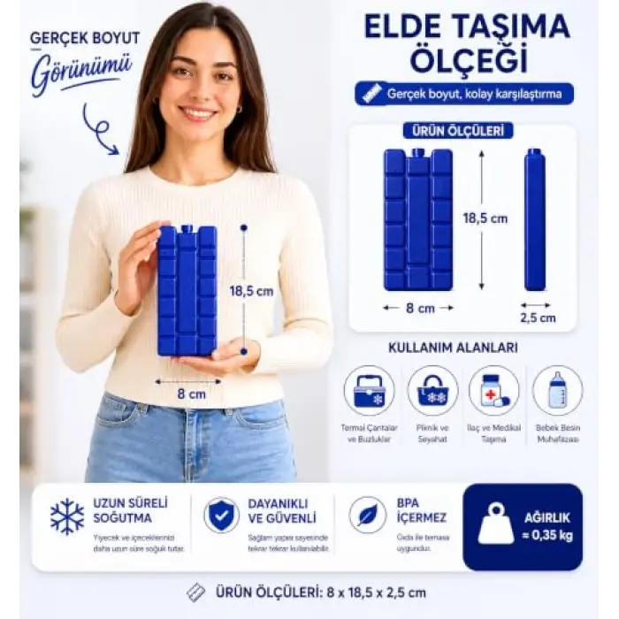 K-350 Buz Aküsü, İnce Pack, 8li