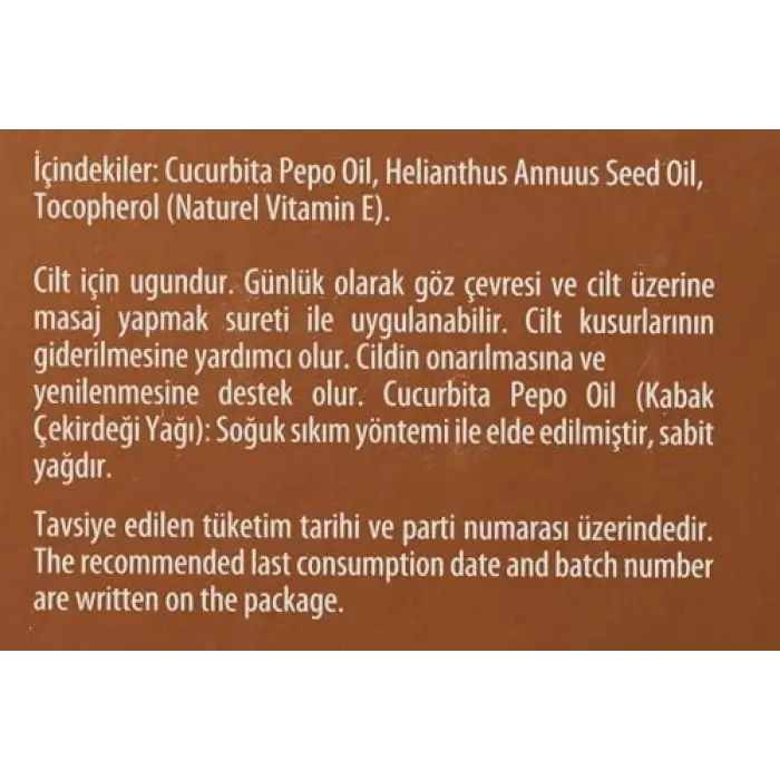 Kabak Çekirdeği Yağı 250 ml
