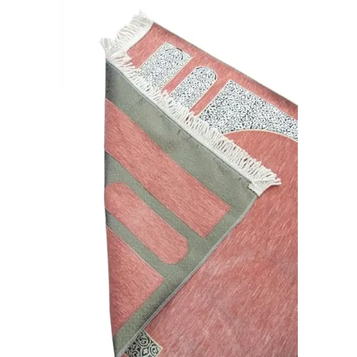 Kabe Desenli Örgü Püsküllü Şönil Seccade Pembe