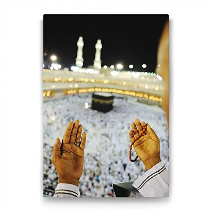 Kabe ve Dua Temalı 50x75 cm Tablo