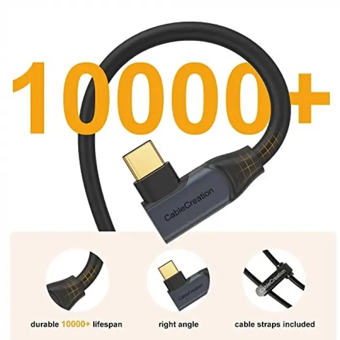 Kablo, 5 Gbps Type-C VR data Şarj Kablosu Oculus Quest 2 için Link Cable 90° Type-C Uç USB 3.2 5 Metre 3A CC1064 Profesyonel Bilgisayar bağlantı Kablosu