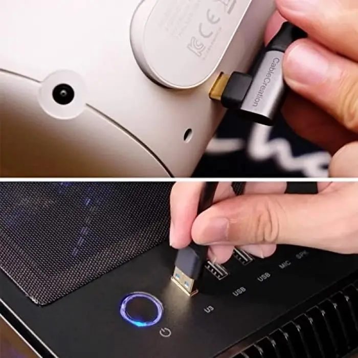 Kablo, 5 Gbps Type-C VR data Şarj Kablosu Oculus Quest 2 için Link Cable 90° Type-C Uç USB 3.2 5 Metre 3A CC1064 Profesyonel Bilgisayar bağlantı Kablosu