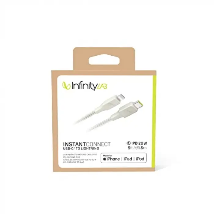Kablo, Infinitylab by - InstantConnect USB-C Lightning, Beyaz, 1.5m