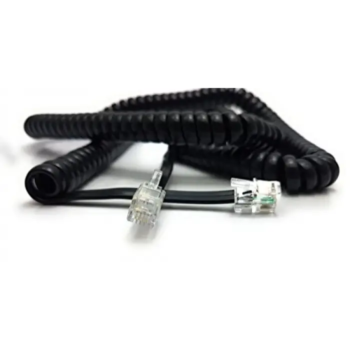 Kablolu Telefon Uyumlu Spiral Kablo Siyah