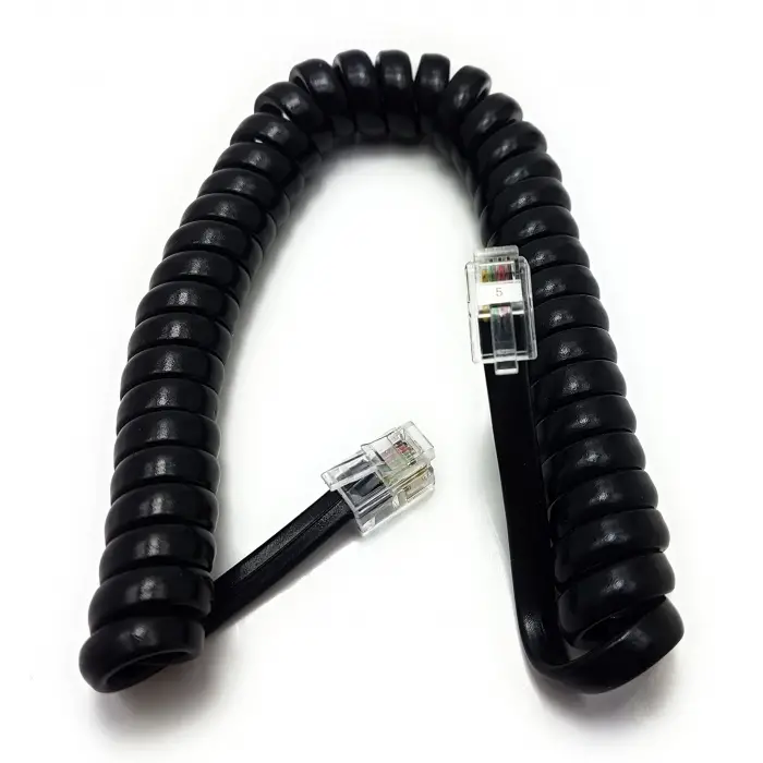 Kablolu Telefon Uyumlu Spiral Kablo Siyah