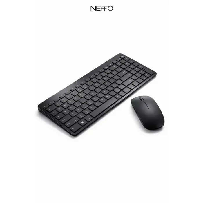 Kablosuz Bluetooth Klavye Mouse Seti, Şarj Edilebilir, Siyah