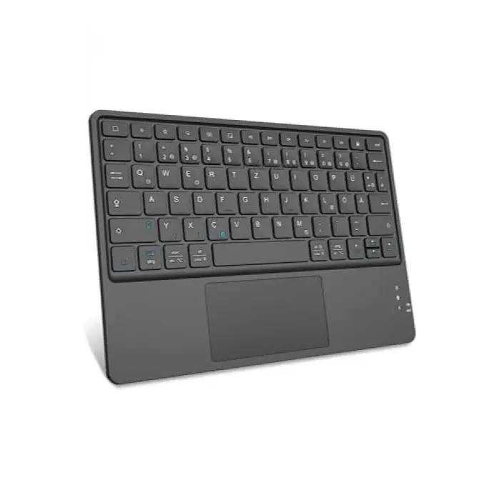 Kablosuz Bluetooth Touchpad Klavye, Tablet Telefon iPad ile Uyumlu, Siyah