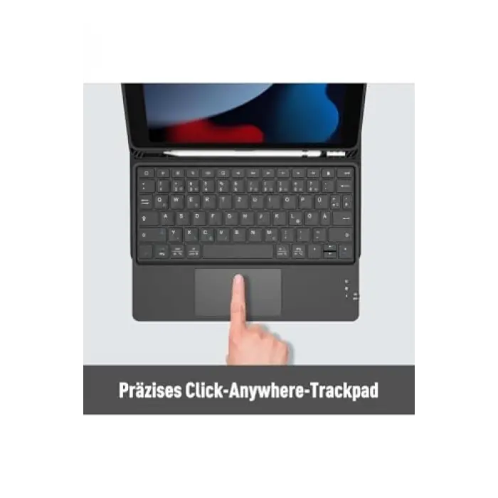 Kablosuz Bluetooth Touchpad Klavye, Tablet Telefon iPad ile Uyumlu, Siyah
