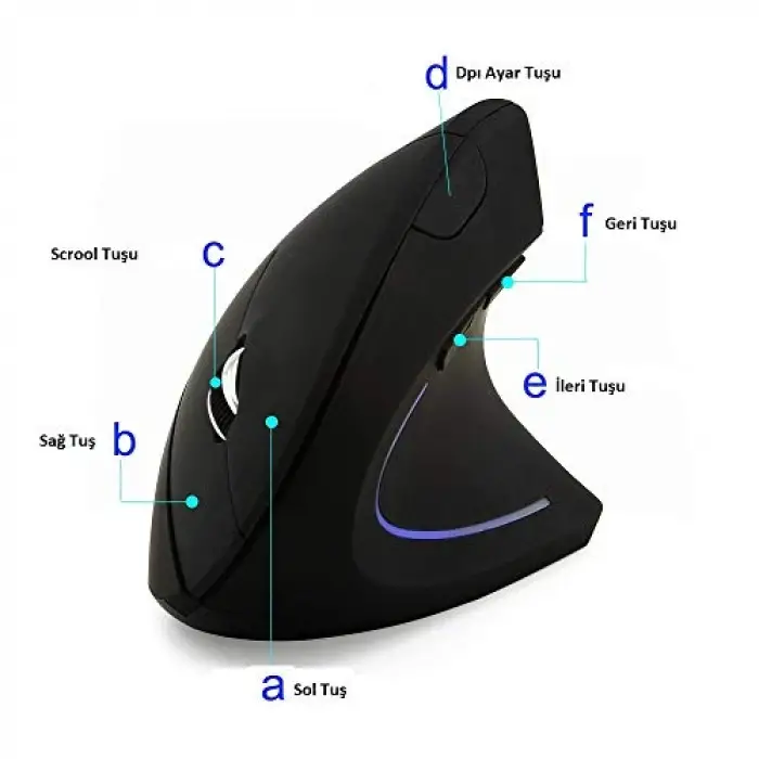 Kablosuz Ergonomik Dikey Mouse 800/1200/1600 DPI