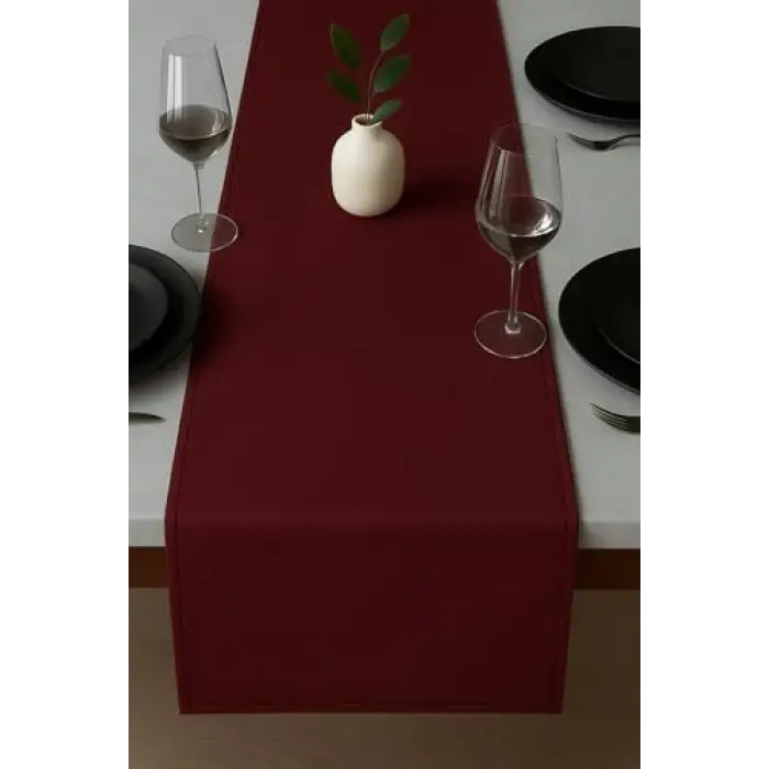 Kadife Görünümlü Masa Runnerı, Bordo 40 X 140