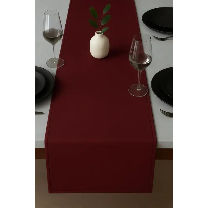 Kadife Görünümlü Masa Runnerı, Bordo 40 X 140