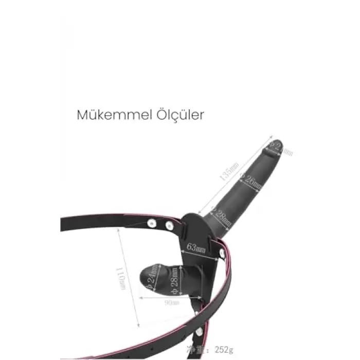 Kadın Çiftler için Çift Yönlü Dildo Strapon Oyuncak, Double Zevk, Kara Sevda
