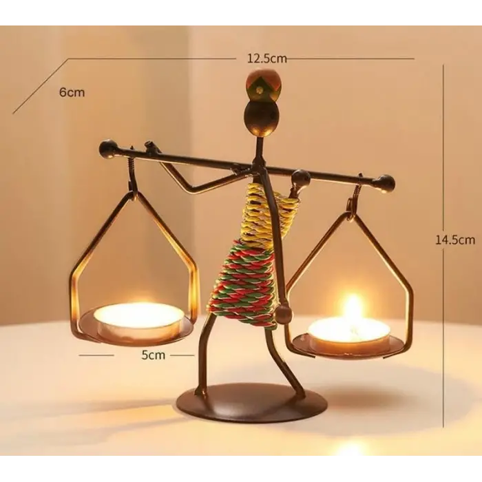Kadın Figürlü Metal Ferforje Tealight Mumluk