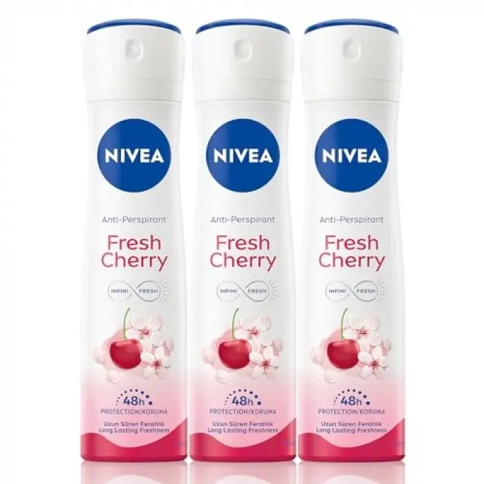 Kadın Sprey Deodorant Fresh Cherry 48 Saat Koruma 150mlx3