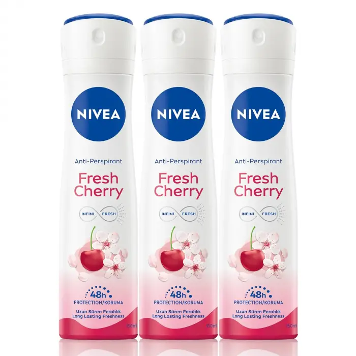 Kadın Sprey Deodorant Fresh Cherry 48 Saat Koruma 150mlx3