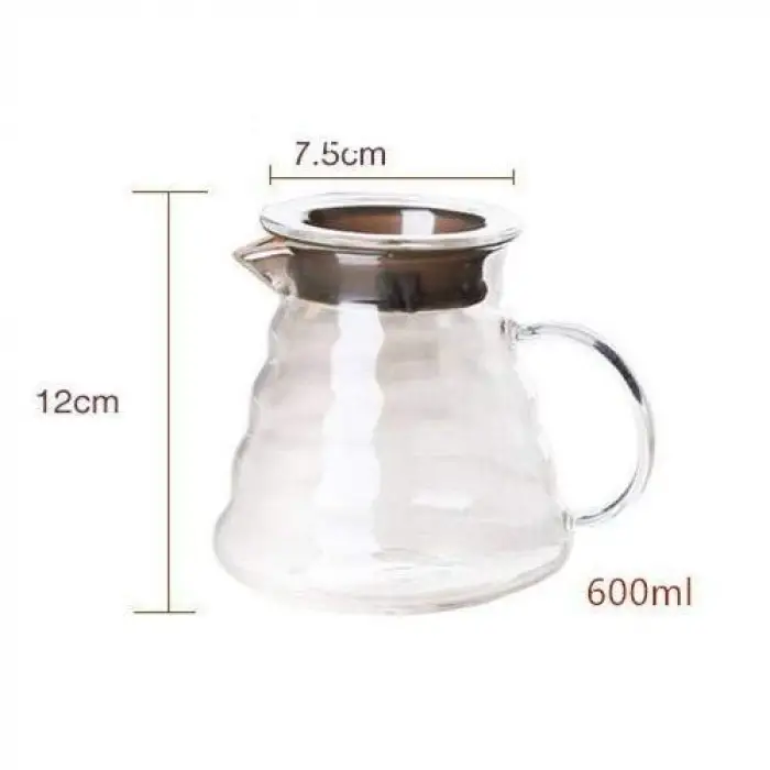 Kahve Sürahisi Borosilikat Cam Coffee Server 600 ml