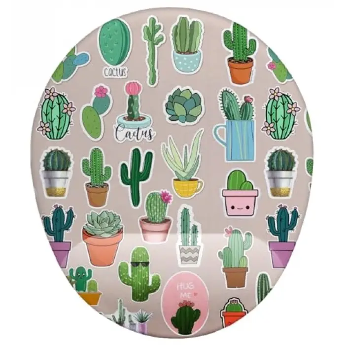Kaktüs Desenli Bilek Destekli Mouse Pad