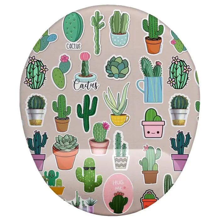 Kaktüs Desenli Bilek Destekli Mouse Pad